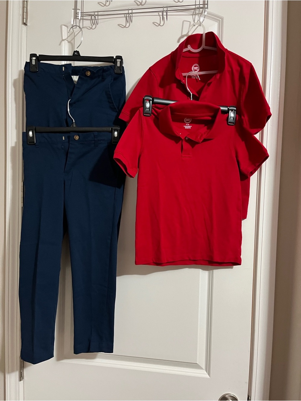 Kid’s Classic Red Polo Shirt and Navy Blue Chino Pants